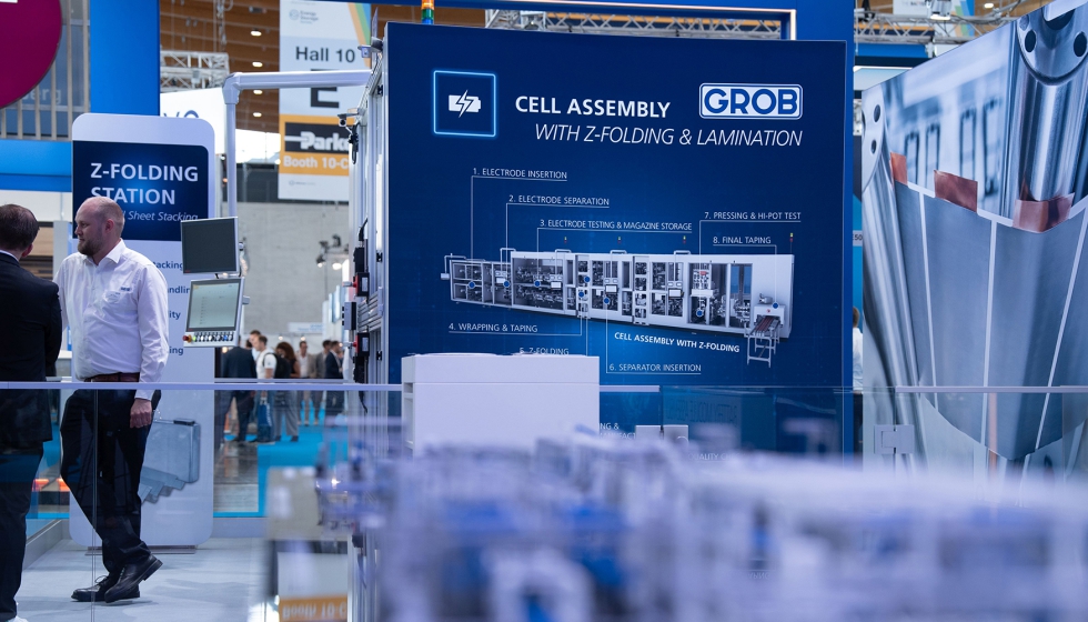 La estaci�n de plegado en Z de GROB para el ensamblaje de c�lulas