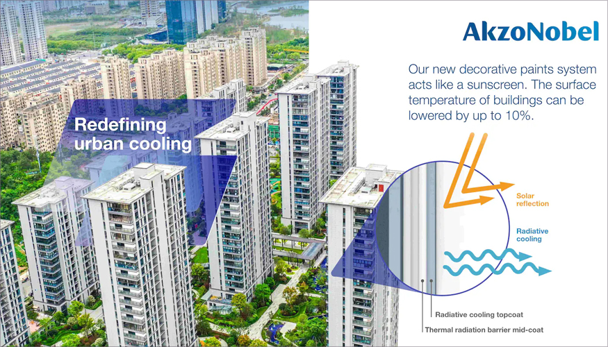 Este nuevo revestimiento permite reducir la temperatura superficial de los edificios hasta un 10% durante los calurosos meses de verano...