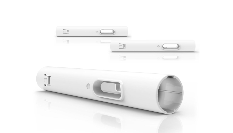   Produccin en directo en el stand D24 del pabelln 15: carcasa para autoinyectores