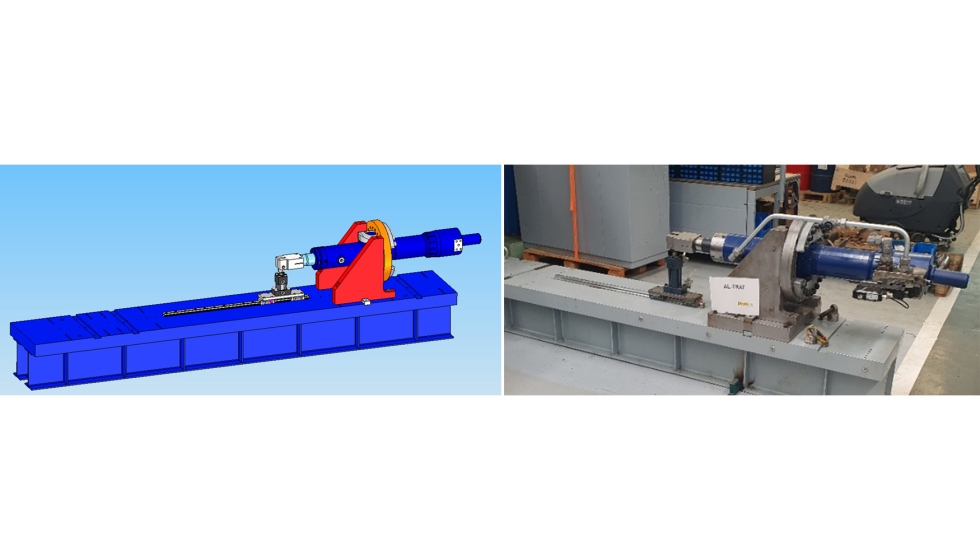 Figura 10. Bancada completa con el demostrador montado y sistema de aplicacin de cargas radiales