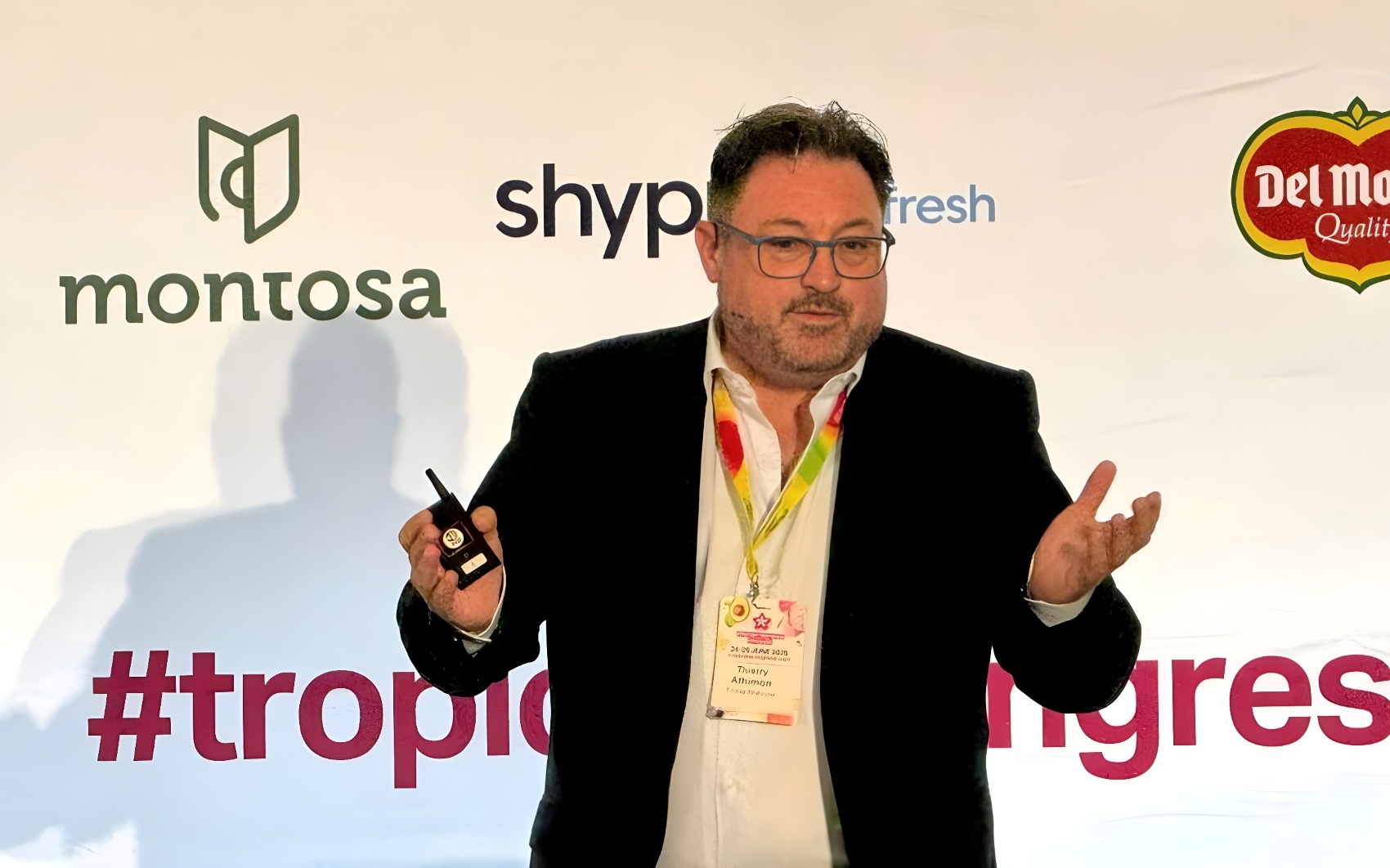 Thierry Athimon, director comercial de Montosa, durante su participaci�n en el Fruitnet Tropicals Congress, en Amberes