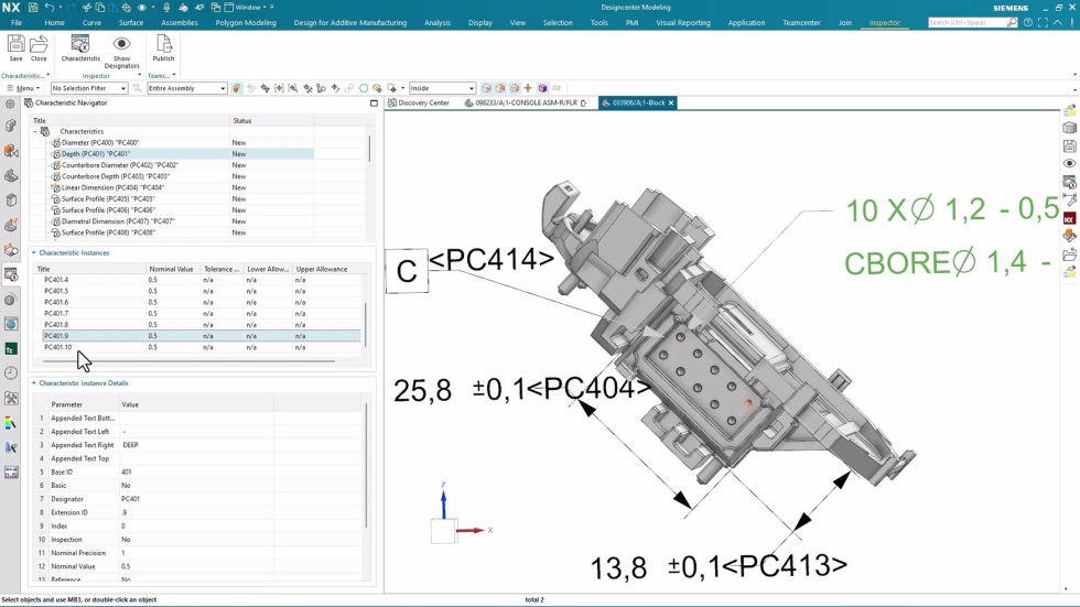 NX Inspector a�ade caracter�sticas basadas en modelos para ampliar el uso del dise�o basado en modelos (MBD) con el fin de definir los procesos de...
