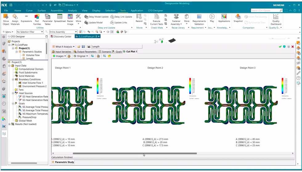 NX CFD Designer tambi�n permite a los dise�adores evaluar r�pidamente una serie de escenarios operativos...