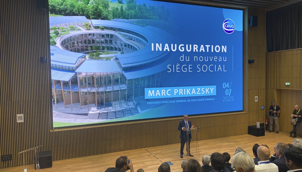 Intervencin de Marc Prikazsky, presidente y director general de Ceva, durante la inauguracin de la nueva sede