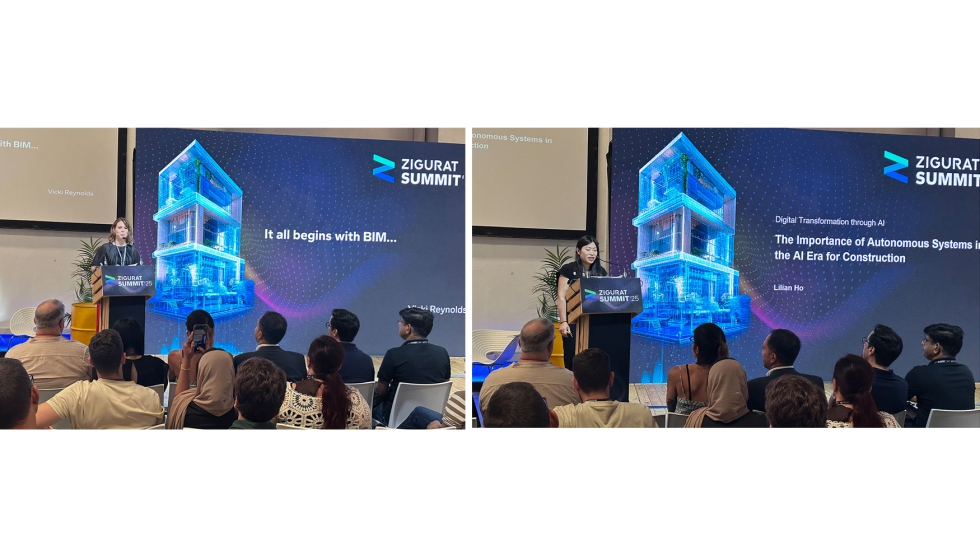 A la izquierda Vicki Reynolds; y a la derecha Lilia Ho, durante sus respectivas exposiciones en el Zigurat Summit