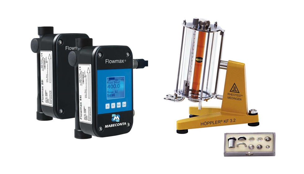 Medidor de caudal por ultrasonidos Flowmax y viscos�metro de bola H�ppler KF 3.2.