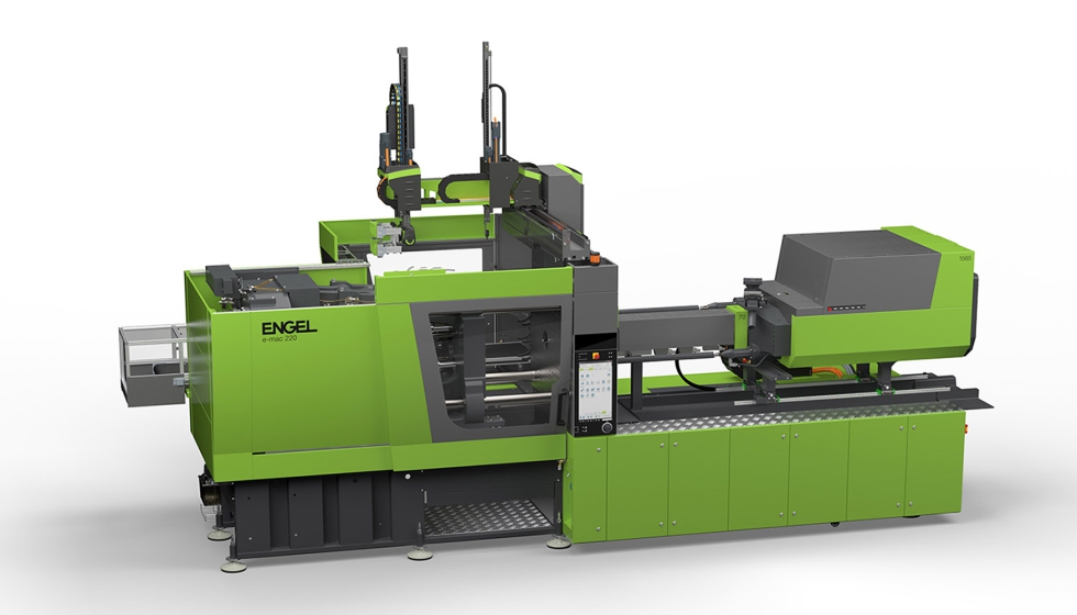 Componentes ligeros y resistentes fabricados con material reciclado 100% posconsumo en la Engel e-mac 220 totalmente elctrica...