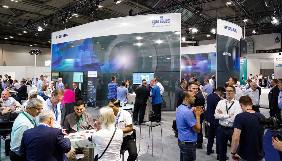 El stand conjunto de Heidelberg y Gallus exhibe una gama unificada de innovaciones, incluyendo los nuevos lanzamientos de productos de Gallus...