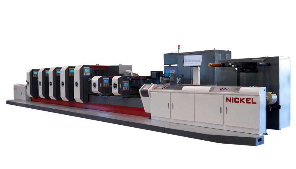 Solucin de Nickel que combina seis unidades offset, una estacin flexogrfica y troquelado en lnea