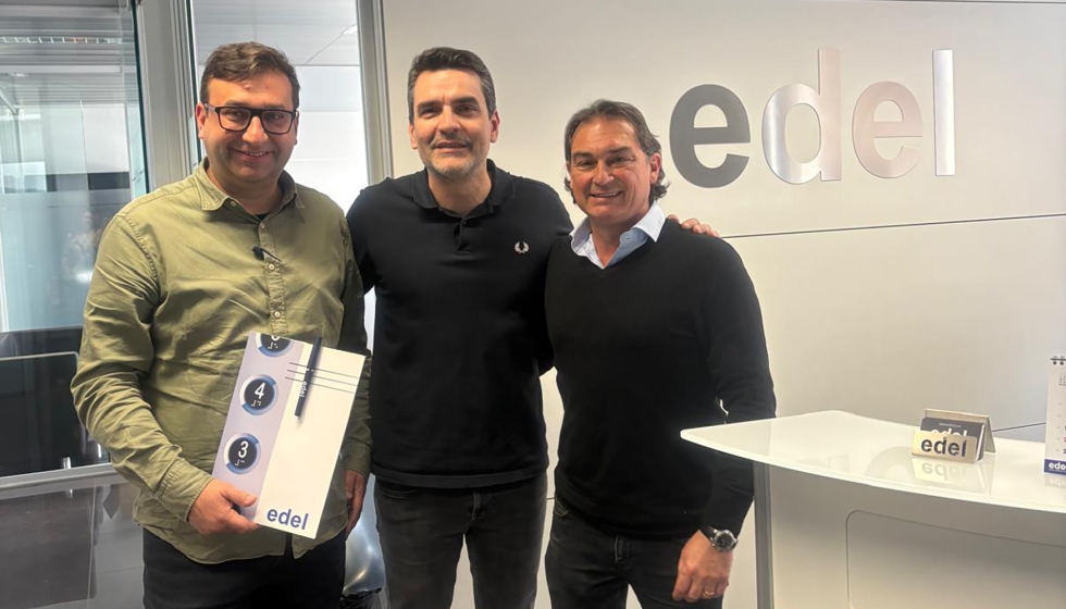 Un momento de la firma del acuerdo entre Edel y el Grupo Ascensorista Europeo...