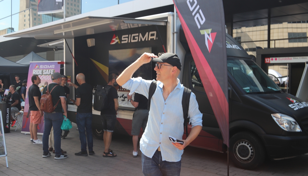 La alemana SIGMA, especializada en iluminacin y ciclocomputadores, opt este ao por situarse en la zona Test bike