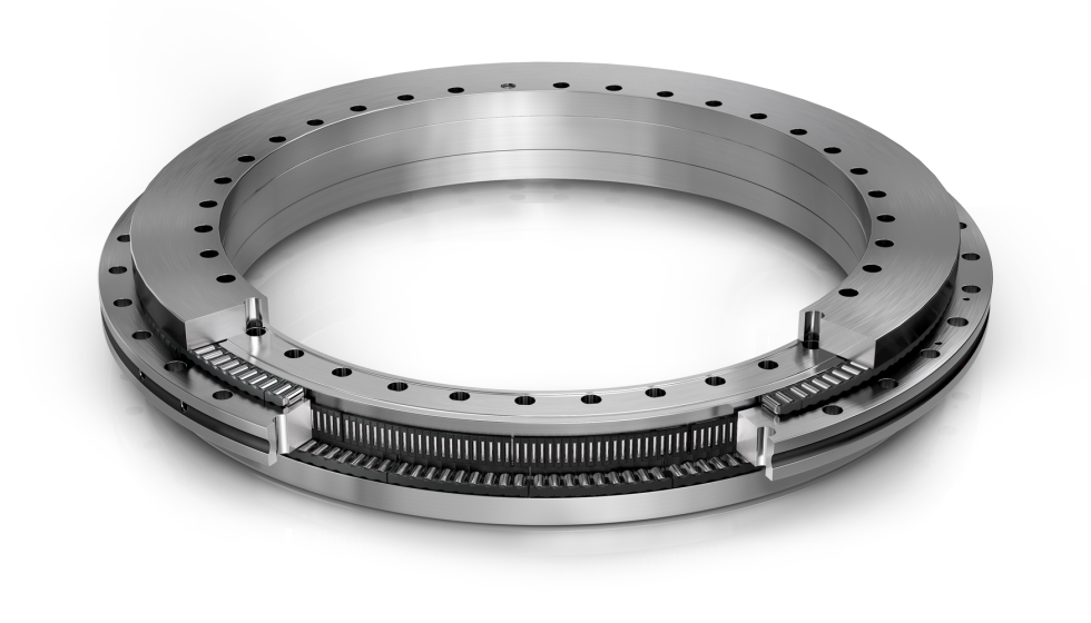 Mediante los rodamientos radiales de agujas y axiales de rodillos de doble efecto de la serie YRTA...