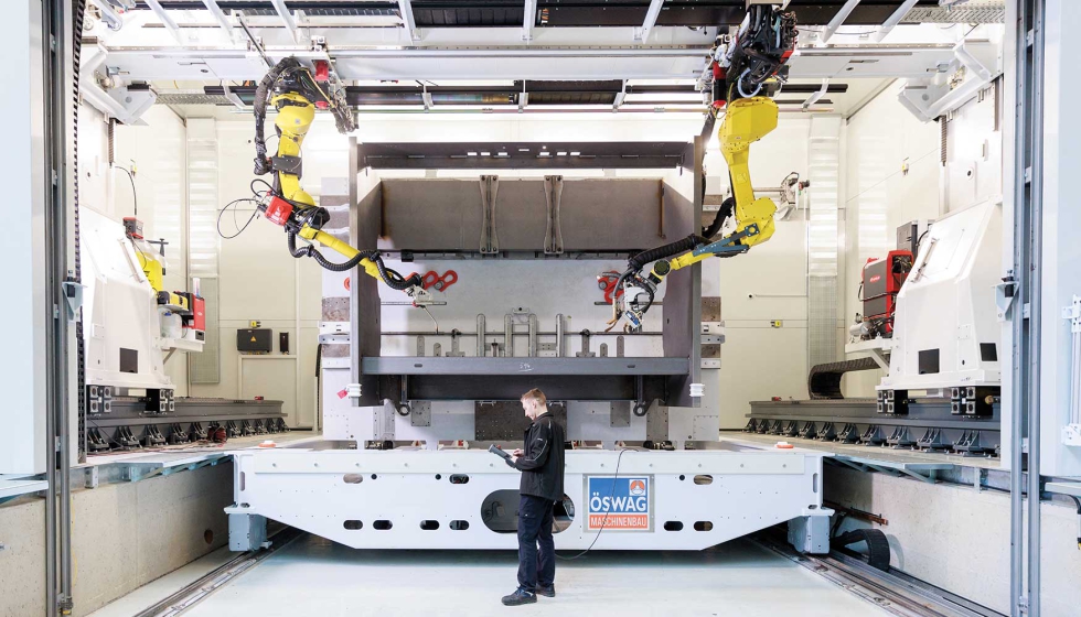 Sistema de soldadura de prtico con dos cabezales de soldadura (LaserHybrid y MAG) de Fronius...