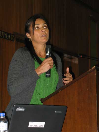 Clara Nicholls de la Universidad de Antioquia, durante el seminario