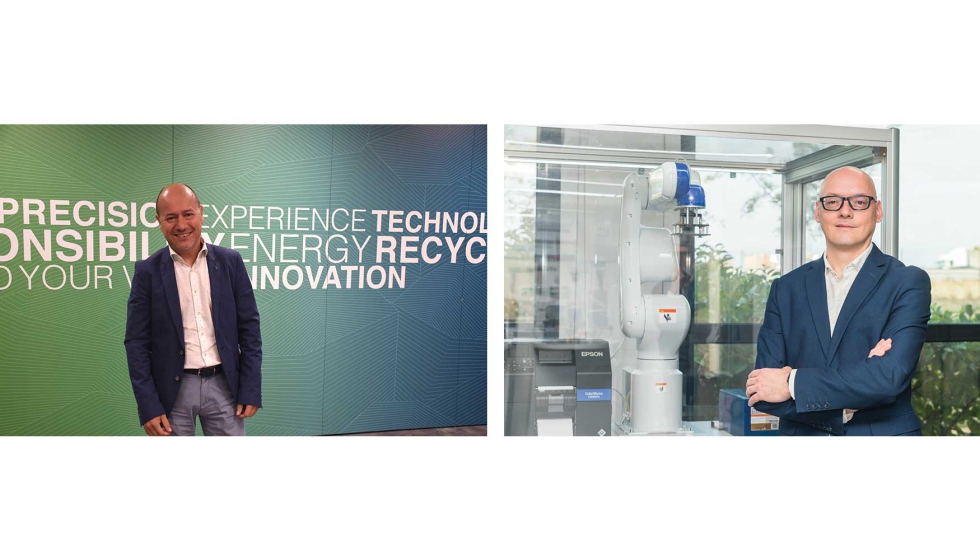 Josep Maria Coll, responsable de ventas para impresin comercial e industrial en Epson Ibrica, y Xavier Aliaga...