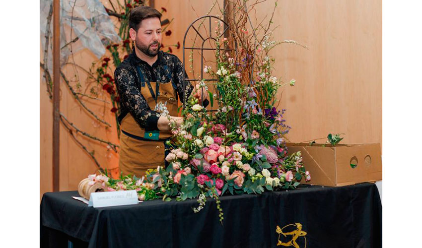 Demostracin de arte floral en directo durante una edicin anterior de Iberflora...