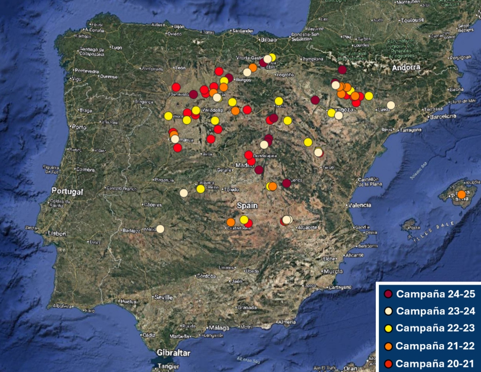 Figura 1. Detalle de los ensayos 'On-Farm' de fertilizacin en cereal de invierno analizados en el presente artculo