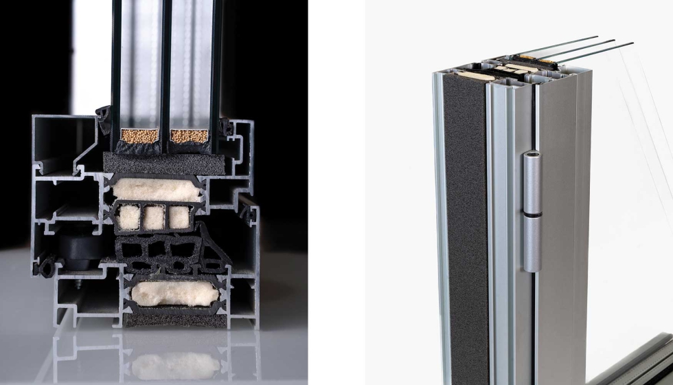 El aislamiento trmico del sistema Extrual E-85 ofrece un valor de transmitancia Uw de 0,59 W/m2K