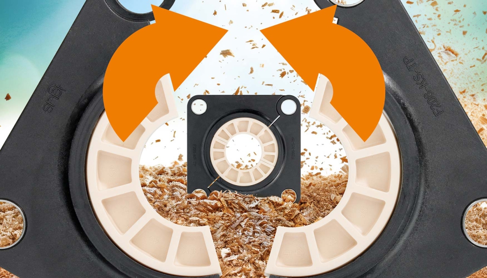 Los nuevos cojinetes iIubal con brida de Igus pueden sustituirse f�cilmente y permiten reducir el tiempo de montaje en hasta un 80%. Foto: Igus...