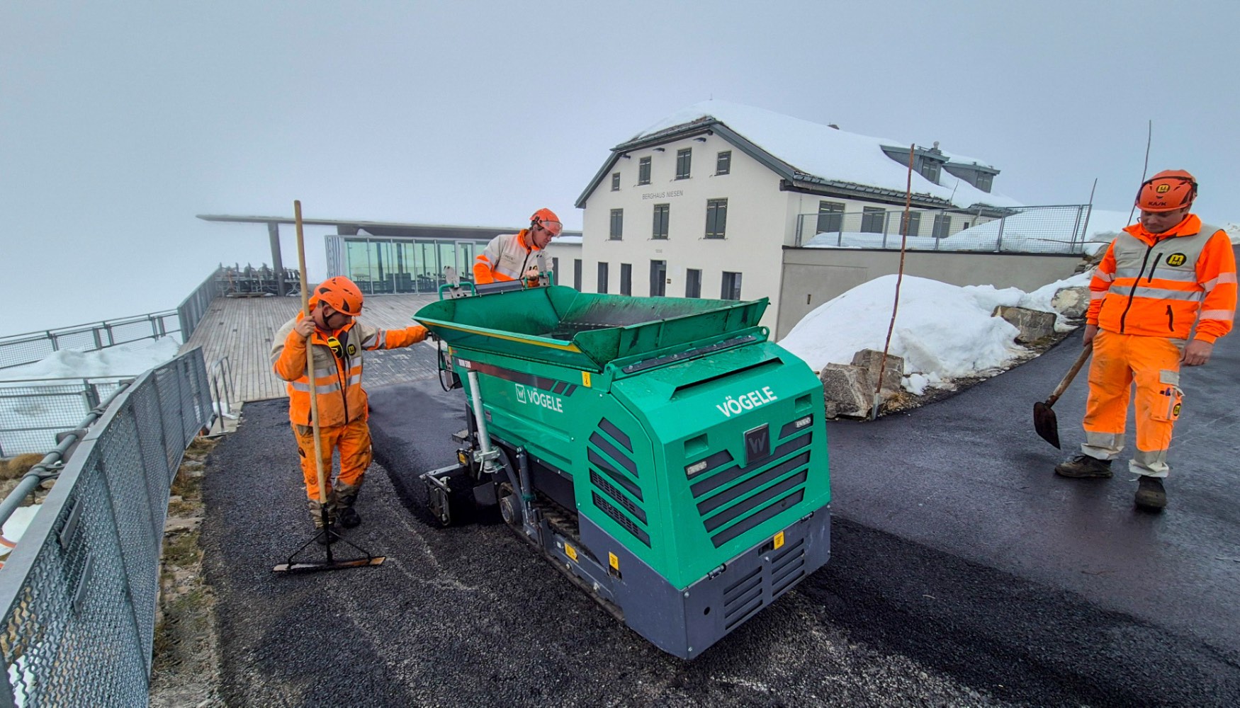 Condiciones de extendido adversas con nieve, viento y fr�o...