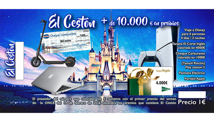 'El Cest�n�, est� compuesto por un viaje a Disneyland para cuatro personas, una tarjeta regalo de El Corte Ingl�s valorada en 4...