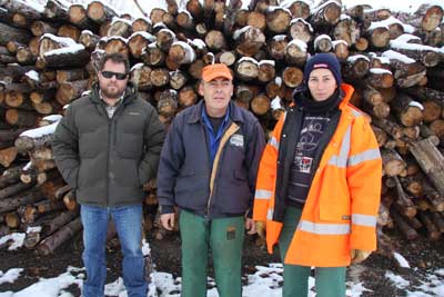 Trabajadores de la planta de astillado de Lozoyuela, Madrid