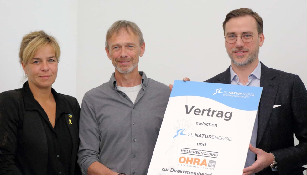 En presencia de la ministra, SL NaturEnergie y Hlscher Holding firmaron el correspondiente acuerdo de suministro directo (PPA...