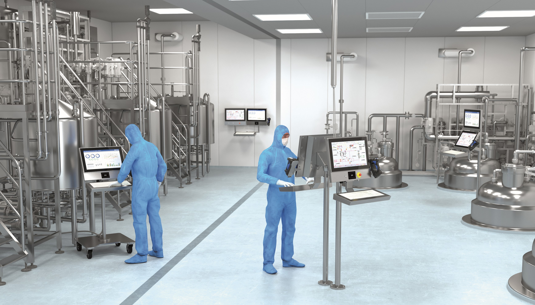 Los HMI de las series VisuNet FLX y VisuNet GXP se pueden utilizar en todas las reas de la produccin biofarmacutica