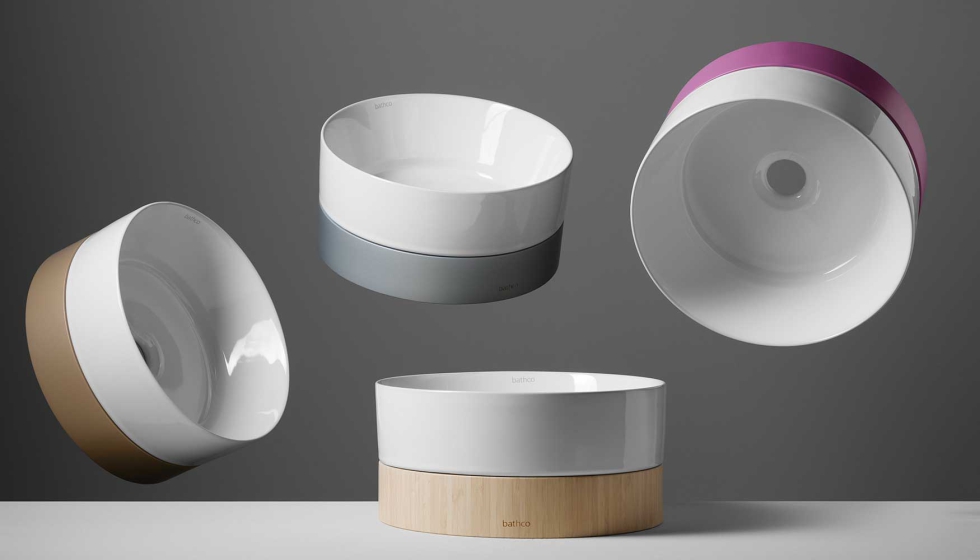 Essentials de Bathco destaca por el dise�o atemporal con nuevas opciones crom�ticas y decorativas. En la imagen, la serie de lavabos Varese...