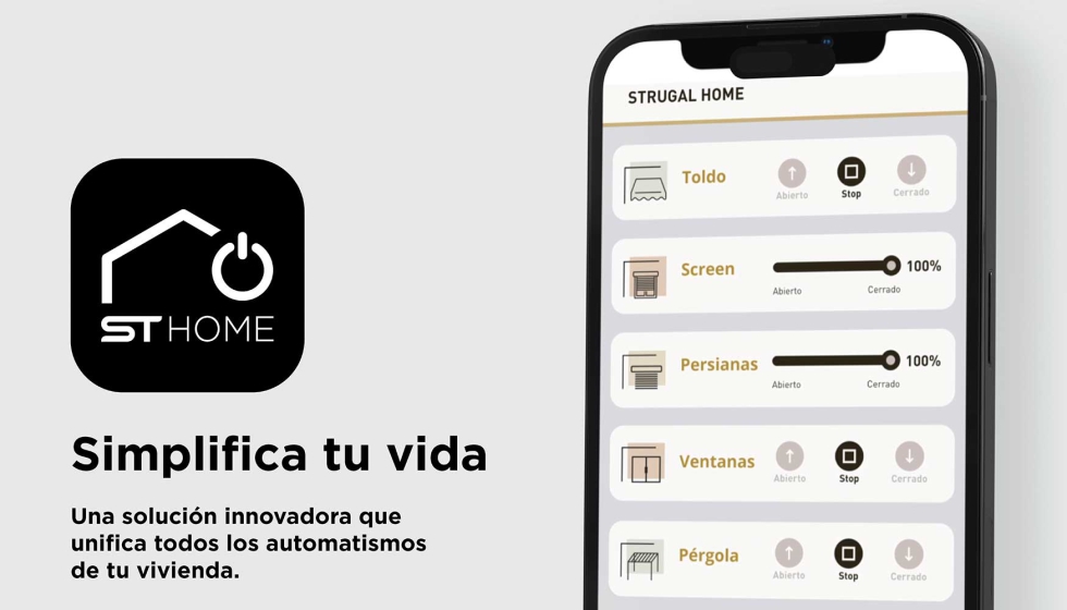 La alicaci�n STRUGAL Home permite gestionar toldos, p�rgolas, persianas, ventanas, puertas e iluminaci�n desde una �nica plataforma...