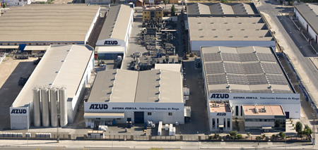 Vista area de las instalaciones de AZUD
