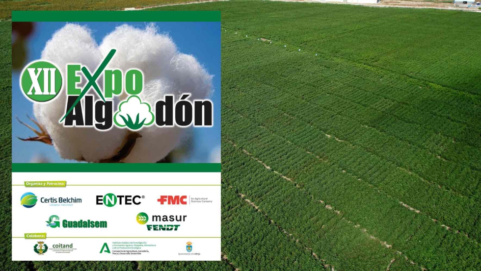 Cartel del evento sobre la parcela donde se celebrar en Lebrija