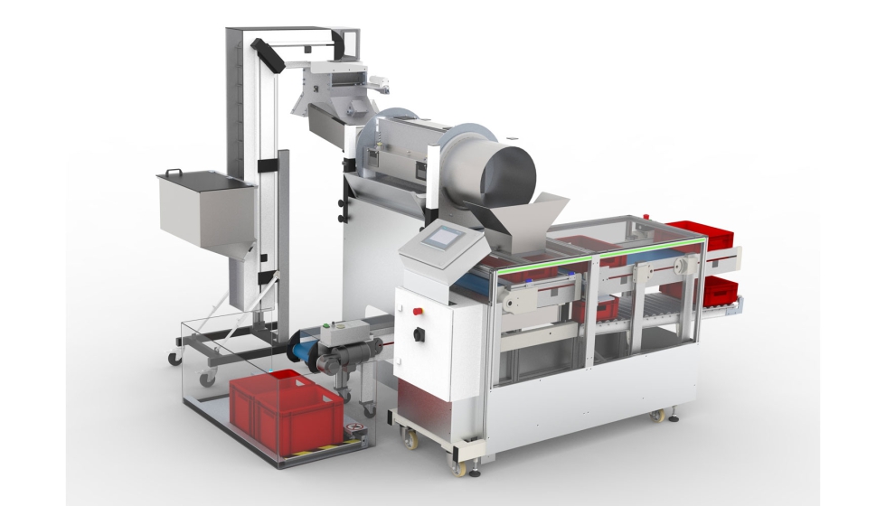 Lift Buffer Station with Vertical Conveyor and Rectangle Drum