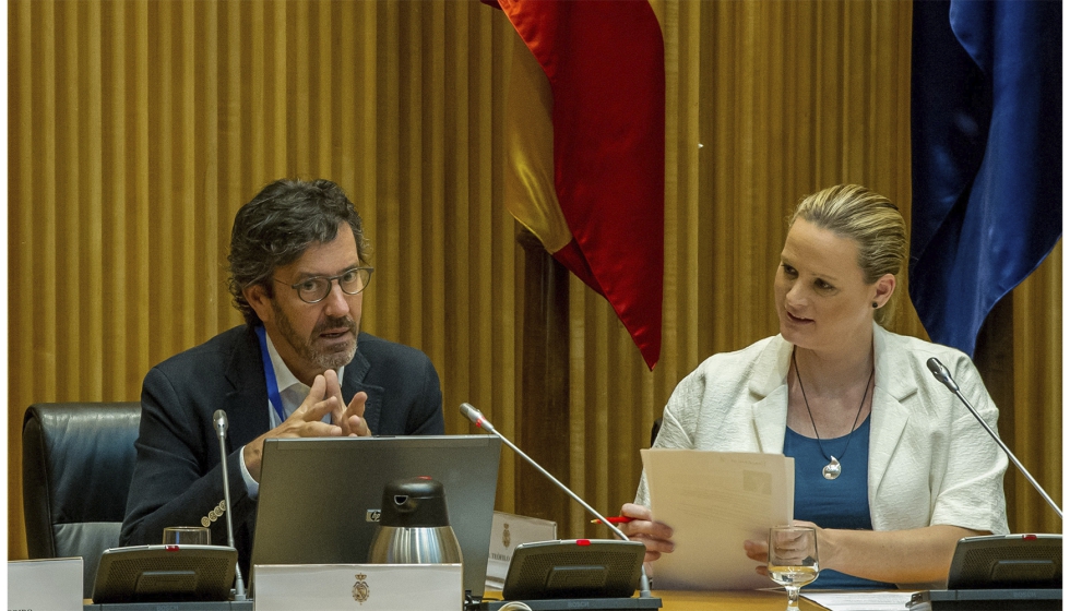 Joan Forrellad en una ponencia en el Congreso de los Diputados, Madrid