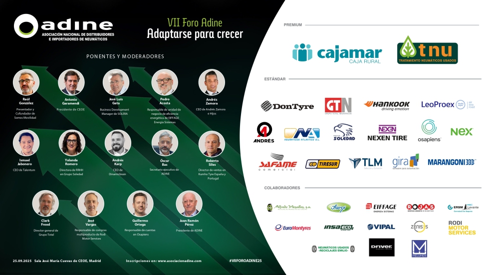 El VII Foro ADINE se celebrar� en Madrid con un programa centrado en la transformaci�n del sector del neum�tico
