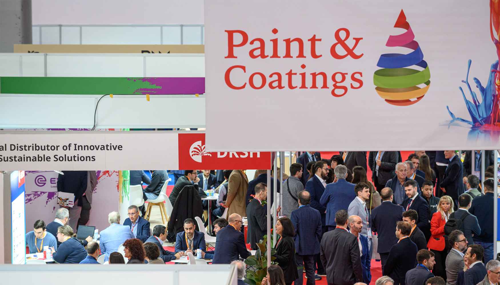 La zona expositiva de Paint & Coatings 2025 est formada por empresas que cubren toda la cadena de valor del sector