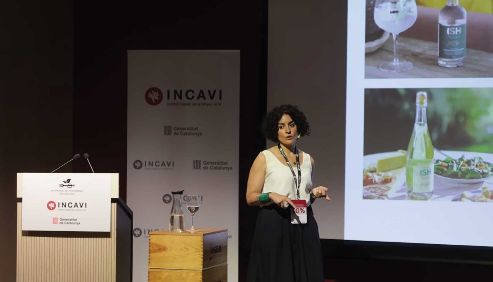 Irem Eren durante su intervencin en una jornada sobre vinos desalcoholizados organizada por el INCAVI en Vilafranca del Peneds (Barcelona)...
