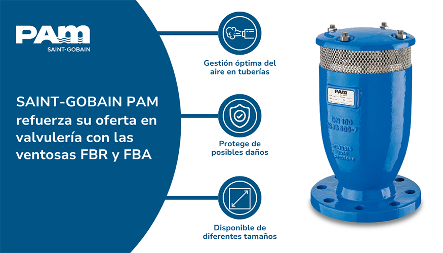 Foto de Saint-Gobain PAM refuerza su oferta en valvulera con las ventosas FBR y FBA