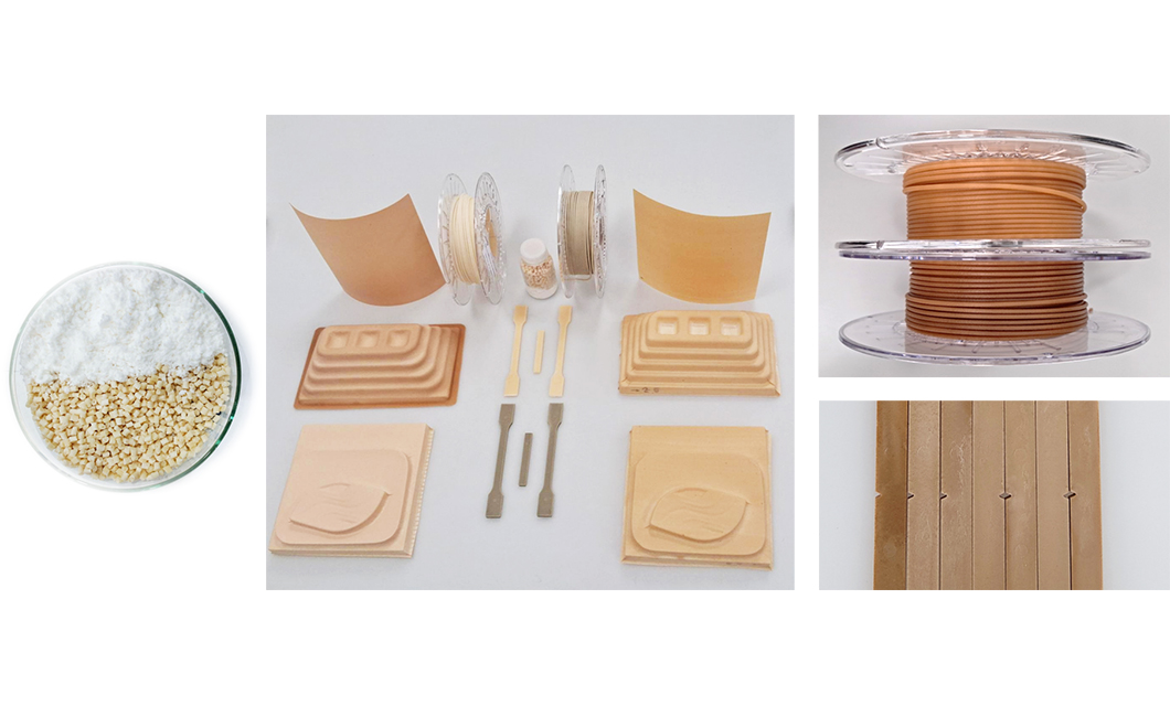 Figura 3 - Desenvolvimentos realizados no WP4  Biocomposites, do projeto From Fossil to Forest - FF2F