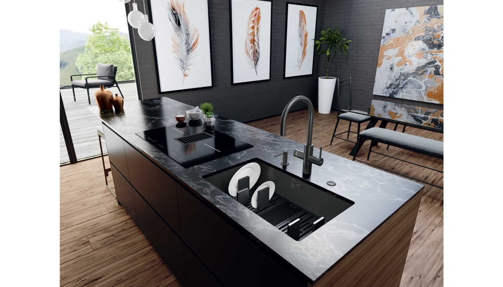 Mythos water hub de Franke en acabado antracita