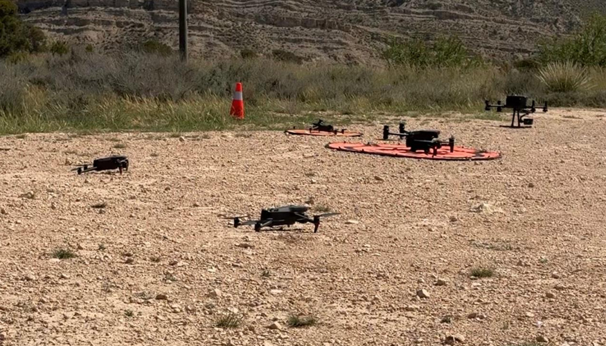 Simulacro con drones realizado por la Polica Local en el paraje El Sabinar