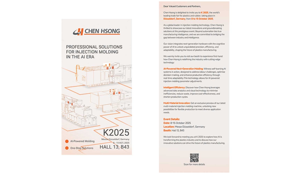 Chen Hsong es una compaa global especializada en mquinas de inyeccin y soluciones de automatizacin para la industria del plstico y el caucho...