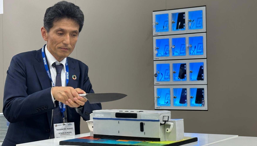 Takanori Inaho, presidente de Epson Europe, en Labelexpo 2025