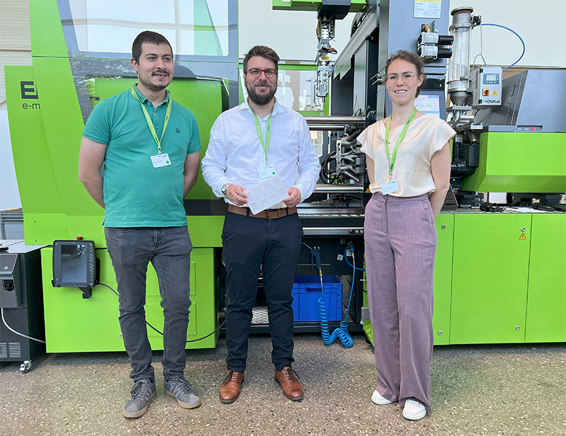 Equipa de I&D da Erofio no evento da Engel. Da esquerda para a direita: Nuno Agostinho, Ant�nio Silva e Eleonora Caneve