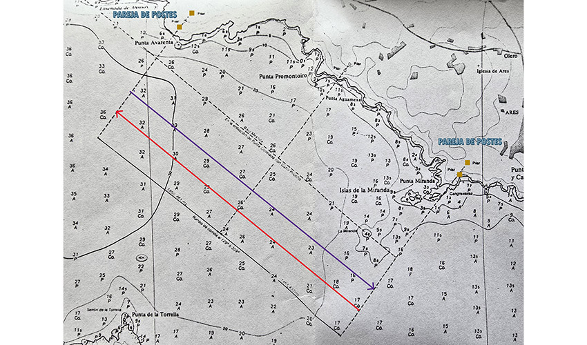 Figura 3: Parejas de postes en la carta de navegaci�n de Ares (Fuente: autor)