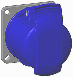 Figura 5: El 2CMA193146R1000 es un ejemplo de receptculo de alimentacin de dos polos y tres cables para montaje en panel...