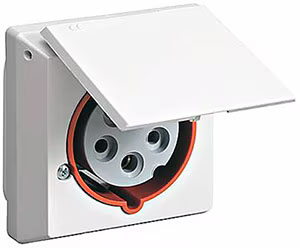 Figura 6: El 2CMA178699R1000 es un ejemplo de toma de corriente industrial montada en pared. (Fuente de la imagen: Amphenol Sine Systems)...