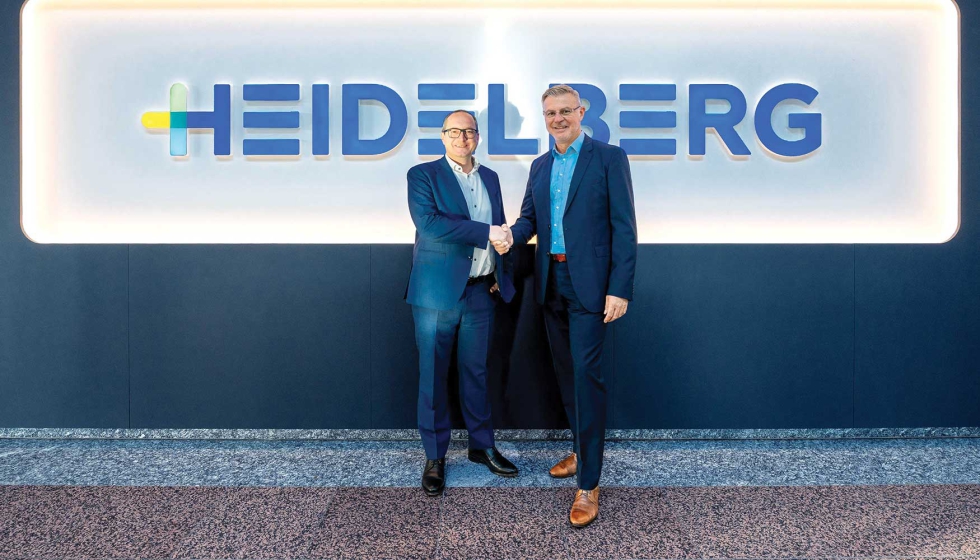 David Schmedding, director de Tecnolog�a y Ventas de Heidelberg, y Uwe Galm, director de Servicios al Cliente de Gerhard Schubert GmbH...