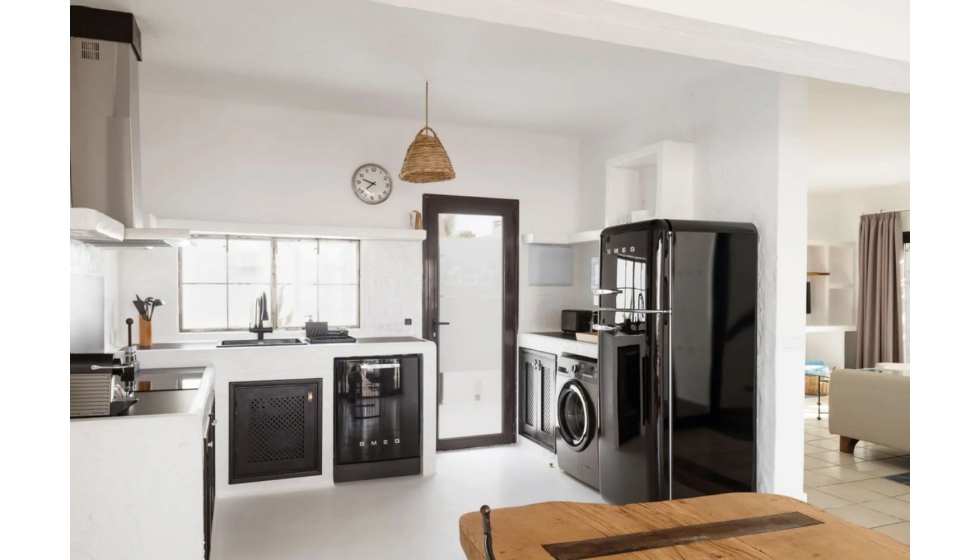 Zona de cocina de la Rustic Villas