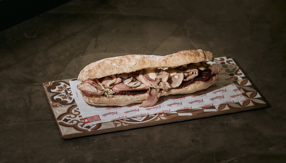 Paquito de corchetta de cordero aromatizada, bocadillo de cordero de TerZio, que ha obtenido el premio de Mejor Paquito de Espaa 2025...